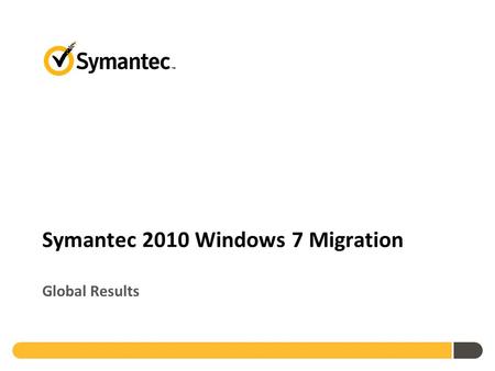 Symantec 2010 Windows 7 Migration Global Results.