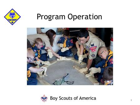 Program Operation Boy Scouts of America 1. Planning in the Pack Annual program planning conference The monthly pack leaders’ meeting Pack meeting built.