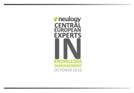 CENTRAL OCTOBER 2012 EXPERTS MANAGEMENT KNOWLEDGE EUROPEAN IN.