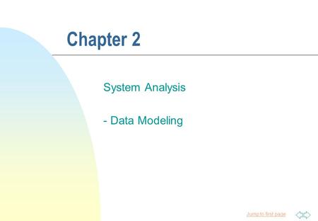 System Analysis - Data Modeling