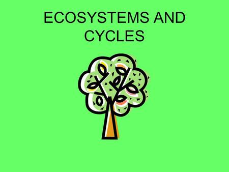 ECOSYSTEMS AND CYCLES EVERYTHING IS CONNECTED Ecology is the study of the interactions between living things and their environment –Living things are.