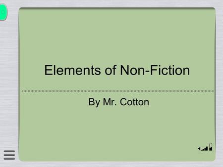 Elements of Non-Fiction