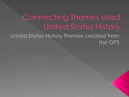 Connecting Themes Used United States History