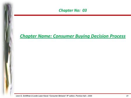 Chapter Name: Consumer Buying Decision Process