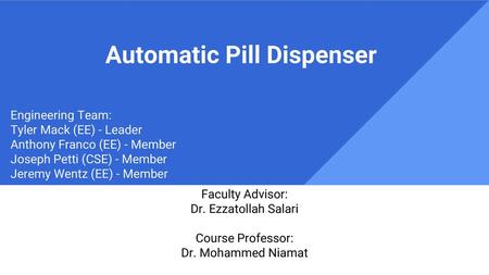 Automatic Pill Dispenser