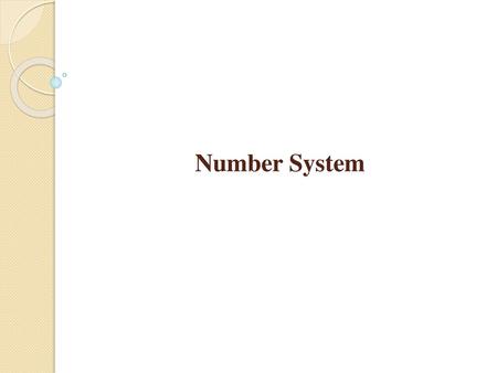 Number System.
